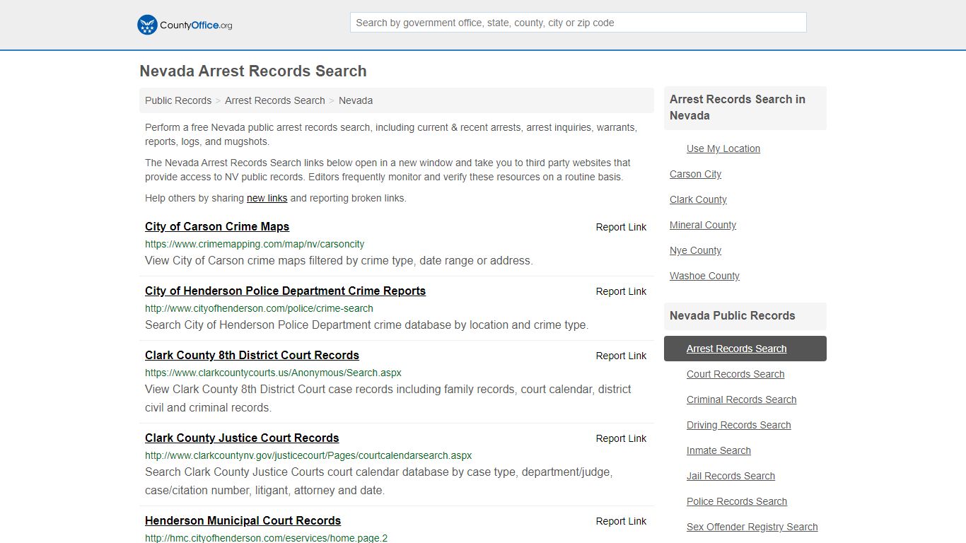 Arrest Records Search - Nevada (Arrests & Mugshots)